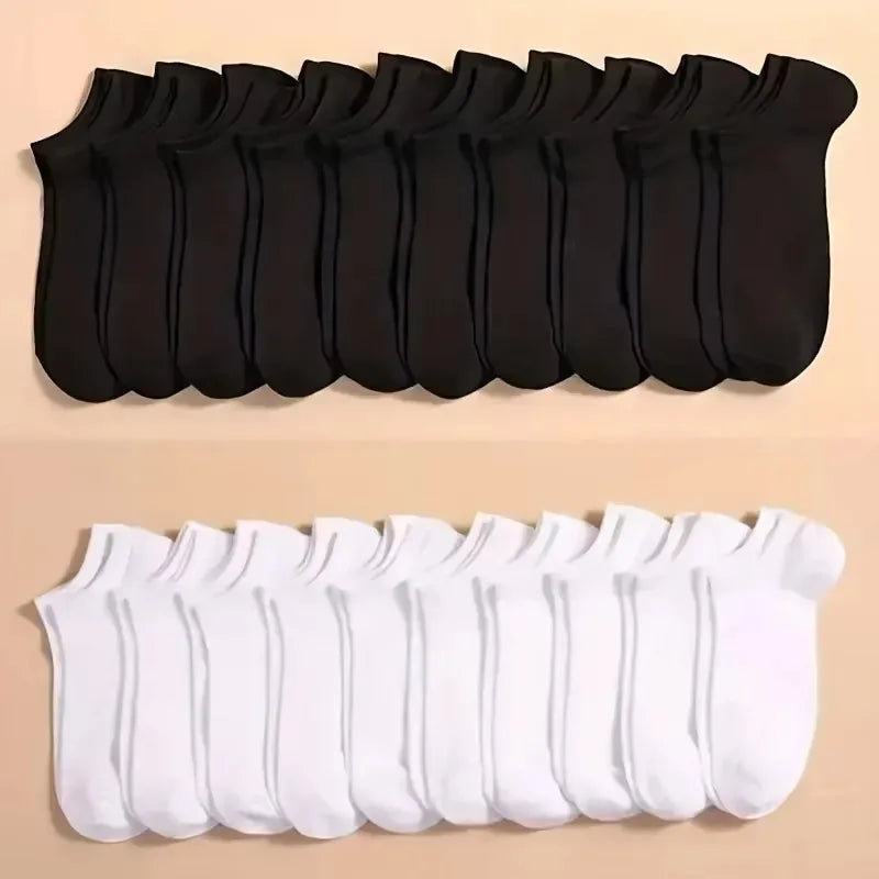 10/20/40 Pairs Unisex Cotton Ankle Socks – Soft Low Cut Everyday Socks for Men & Women