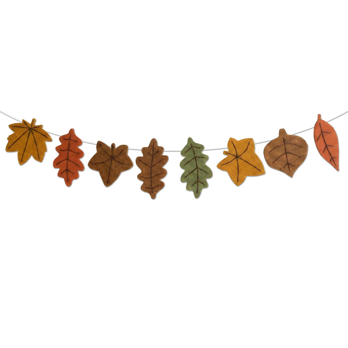 Thanksgiving Fall Maple Leaf Felt Banner – Autumn Harvest Garland for Halloween Parties, Fireplace, Wall & Home Decorations