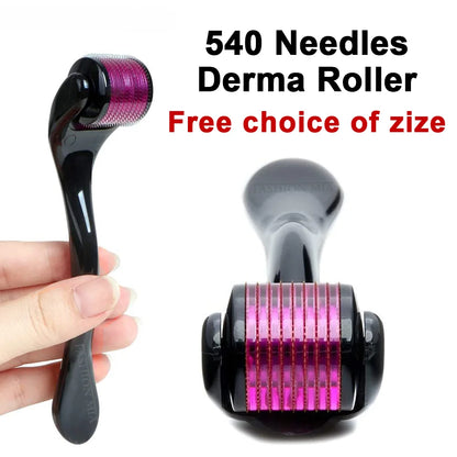 DRS 540 Titanium Derma Roller – Microneedle Roller for Facial & Body Skincare, Beard & Scalp Care, MTS Micro Needle Treatment Tool