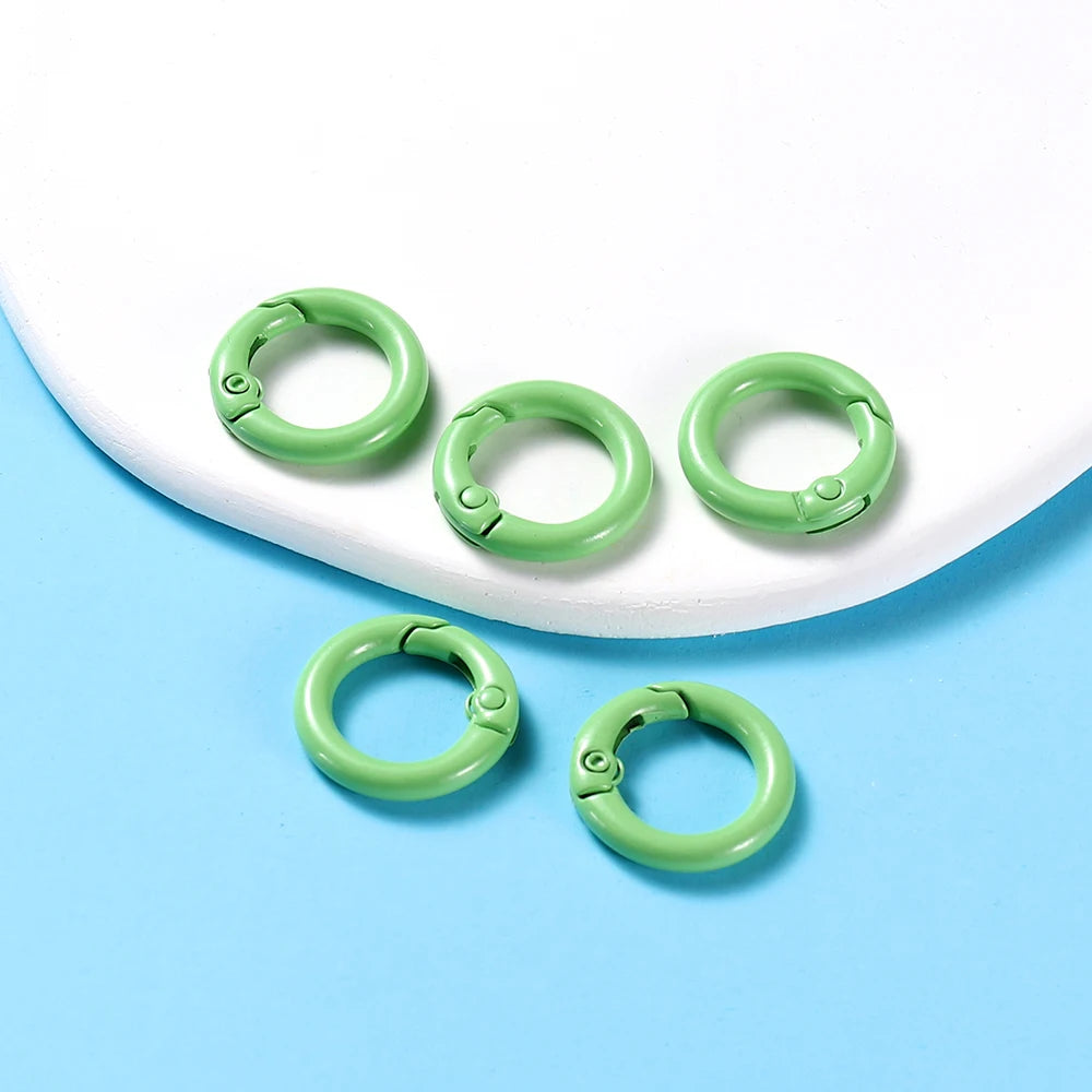 5-Piece Metal Spring O-Ring Carabiner Keychain Clips – Openable Round Buckle Connectors for DIY Keychains, Dog Chains & Jewelry Making