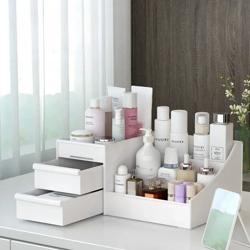 Plastic Desktop Storage Organizer – Multi-Drawer Makeup, Skincare & Office Supply Organizer