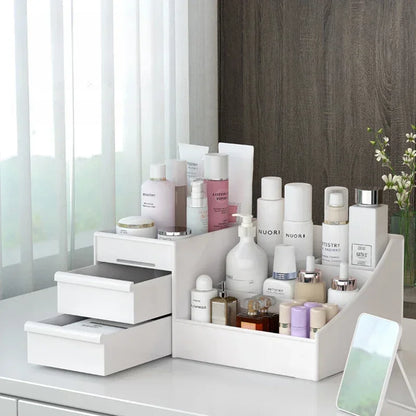 Plastic Desktop Storage Organizer – Multi-Drawer Makeup, Skincare & Office Supply Organizer