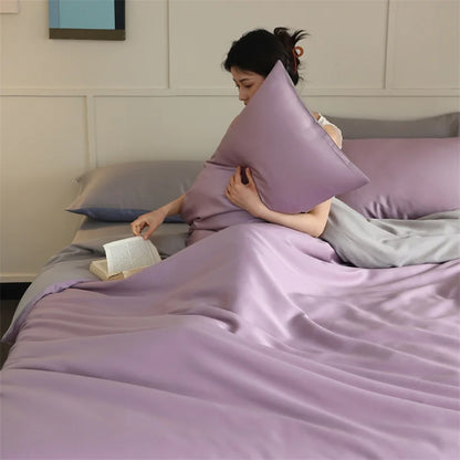 100% Mulberry Silk Bedding Set – Luxury Duvet Cover, Bed Sheet & Pillowcase Set