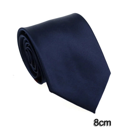 HUISHI Men's Waterproof Jacquard Necktie – 6cm Solid Dark Blue Tie for Business, Weddings & Formal Wear