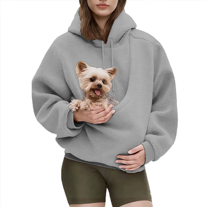 Pet Carrier Hoodie for Small Dogs & Cats – Hands-Free Unisex Pouch Sweatshirt, Cozy Pullover for Puppy & Kitten Carrying