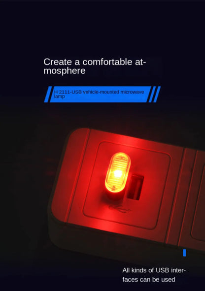 Mini USB LED Luz Ambiental Interior para Coche – Lámpara de Ambiente de Neón Plug & Play y Luz de Emergencia