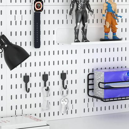Kit de organización modular de pared con tablero perforado (Pegboard) para bricolaje – Paneles de almacenamiento colgantes sin taladro para cuartos de manualidades, oficina y organización del hogar