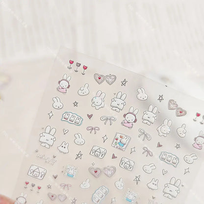 Cute Miffy 3D Nail Stickers – Kawaii Anime Glass Camera Nail Art Decorations (Holiday Gift Set)