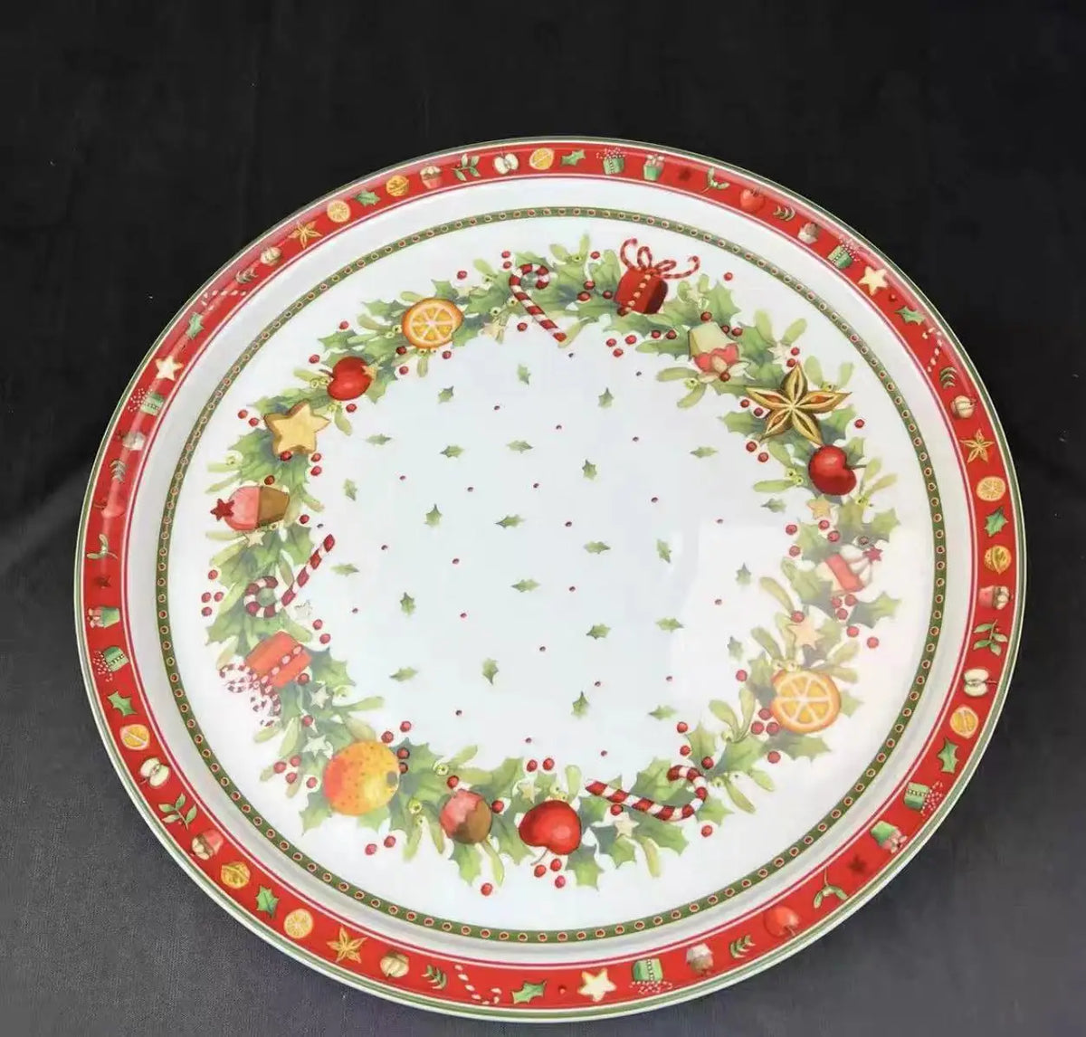 German V Bao Christmas Tableware Collection – Biscuit Plate, Rectangular Serving Plate, Mug, Salad Dish, Dessert & Fruit Holder
