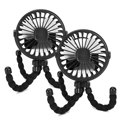 Ventilador portátil con clip para cochecito - Ventilador de refrigeración para bebés recargable por USB de 600 mAh con 3 velocidades para el hogar, viajes y actividades al aire libre