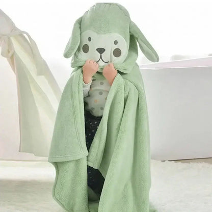 Thickened Baby Hooded Bath Towel – Super Soft Absorbent Pure Cotton Cloak Blanket for Newborns & Children