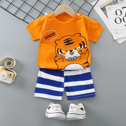 Ensemble d'été Donald Duck pour enfants – Survêtement 2 pièces pour garçons avec t-shirt et short, tenue décontractée pour bébés de 1 à 4 ans, vêtements de jeu confortables pour l'été