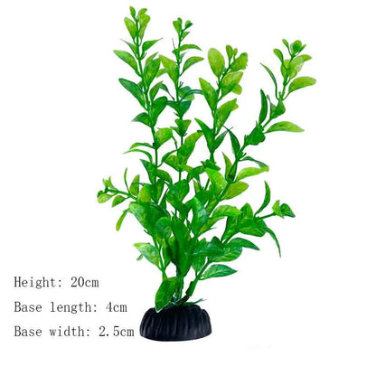 Artificial Underwater Aquarium Plants – Plastic Aquatic Fake Shrubs & Green Water Grass for Fish Tank Landscaping, Realistic Simulated Decor