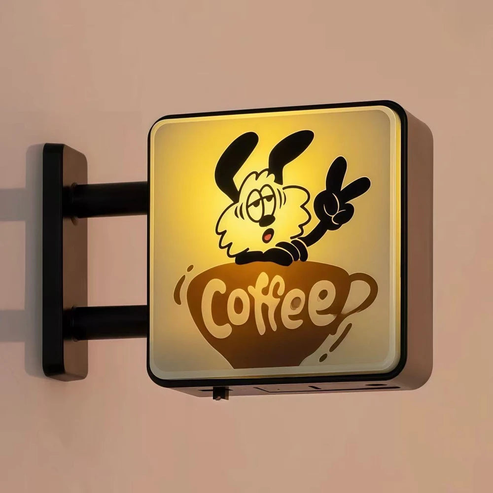 Imán LED retro para nevera con forma de cafetería – Decoración en miniatura iluminada para nevera con diseño de tablero perforado
