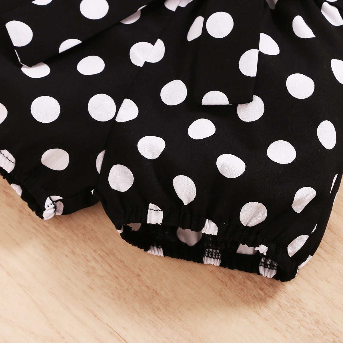 Baby Girl 3PCS Summer Outfit Set – Short Sleeve Bodysuit, Polka Dot Shorts & Headband for Infants