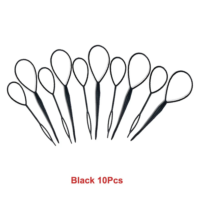 2-10PCS Ponytail Creator Styling Tools – Topsy Tail Plastic Loop Hair Braid Maker Clips for Women & Girls, Easy DIY Hair Accessories