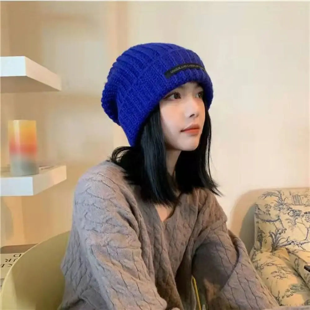 Women's Winter Knitted Beanie Hat – Warm Casual Stacking Bonnet Cap, Solid Color Unisex Hip-Hop Hat for Men & Women