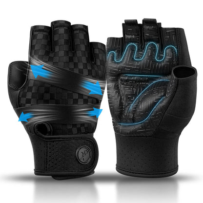 MOREOK Gym Gloves – Men's Non-Slip 3mm Padded Workout Gloves for Weightlifting, Pull-Ups, Kettlebell & Fitness Training