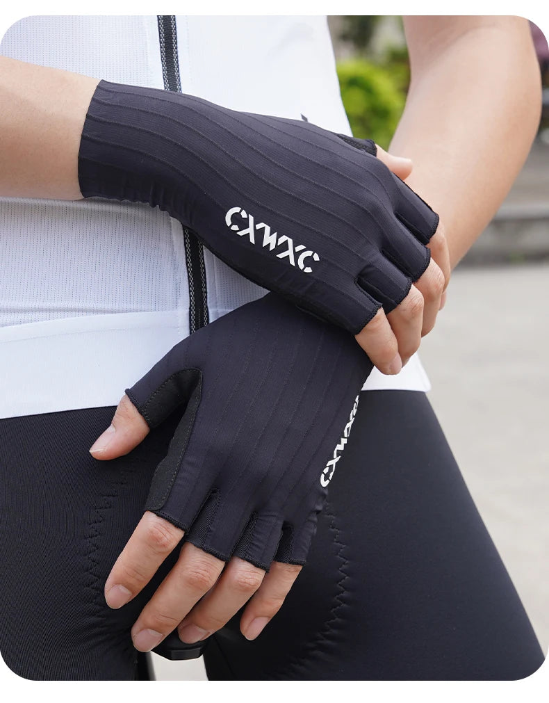 Guantes de Ciclismo sin Dedos CXWXC – Transpirables y Antideslizantes para Hombre y Mujer con Soporte Extendido de Muñeca para Fitness, Entrenamiento y Deportes al Aire Libre