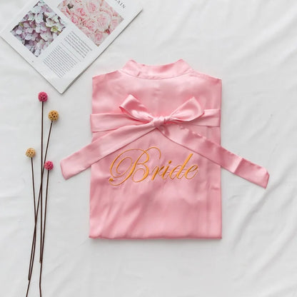 Women’s Summer Lace Kimono Robe – Bride & Bridesmaid Wedding Sleepwear Embroidered Bathrobe Night Dress