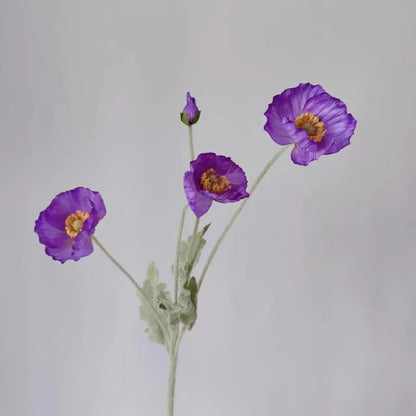 Artificial Poppy Flowers – Realistic Silk Faux Long Stem Flowers for Home Décor, Garden, Wedding Bridal Bouquets, Party Decoration & DIY Floral Arrangements
