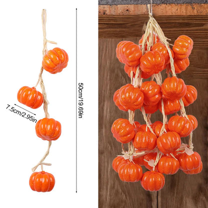 Artificial Foam Vegetable Hanging Decor – Chili Pepper, Garlic & Pumpkin String for Kitchen, Farmhouse, Home & Party Decoration