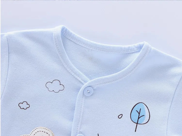 Conjunto de ropa de bebé de 7 piezas para recién nacido – Bonito conjunto de camiseta, pantalones y gorro de algodón con estampado de dibujos animados para bebés y niñas