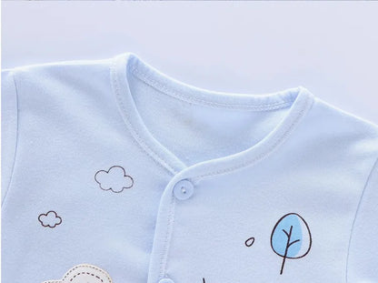 Conjunto de ropa de bebé de 7 piezas para recién nacido – Bonito conjunto de camiseta, pantalones y gorro de algodón con estampado de dibujos animados para bebés y niñas