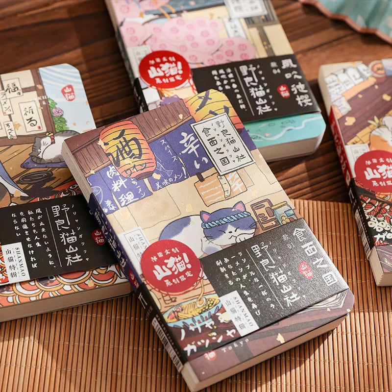Carnet de poche Kawaii Chat de dessin animé – Mini carnet, agenda et journal de style japonais pour l'école et les voyages