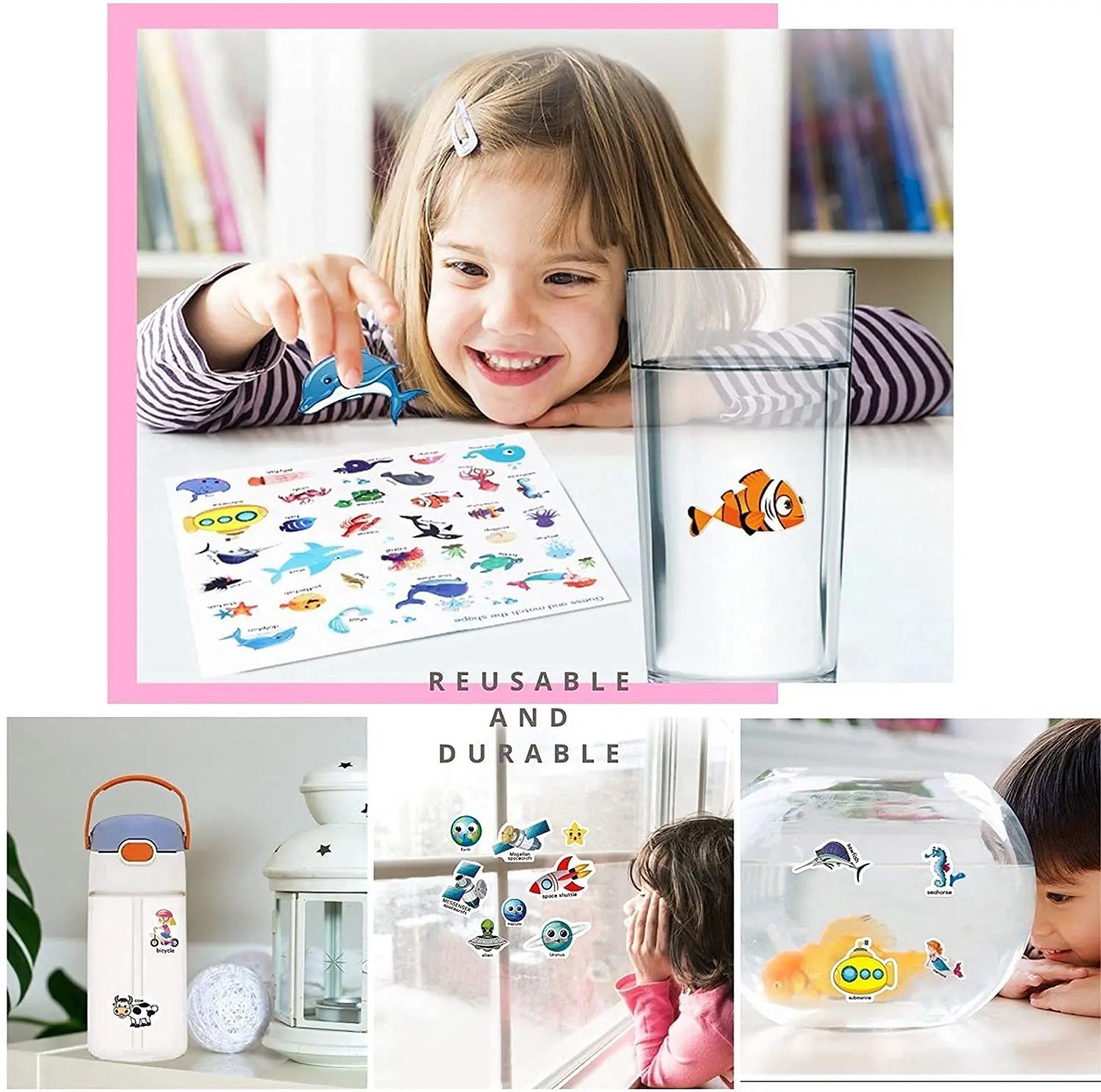 Kids Reusable Scene Sticker Book – DIY Cartoon Animal Puzzle Sticker Game, Early Learning Cognition Toy, Creative Educational Activity Gift for Children