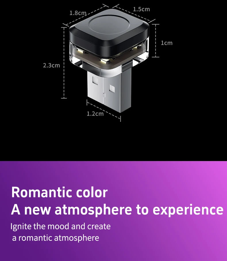 Universal USB LED Car Interior Ambient Light – Plug & Play Mood Lamp for Reading & Interior Décor