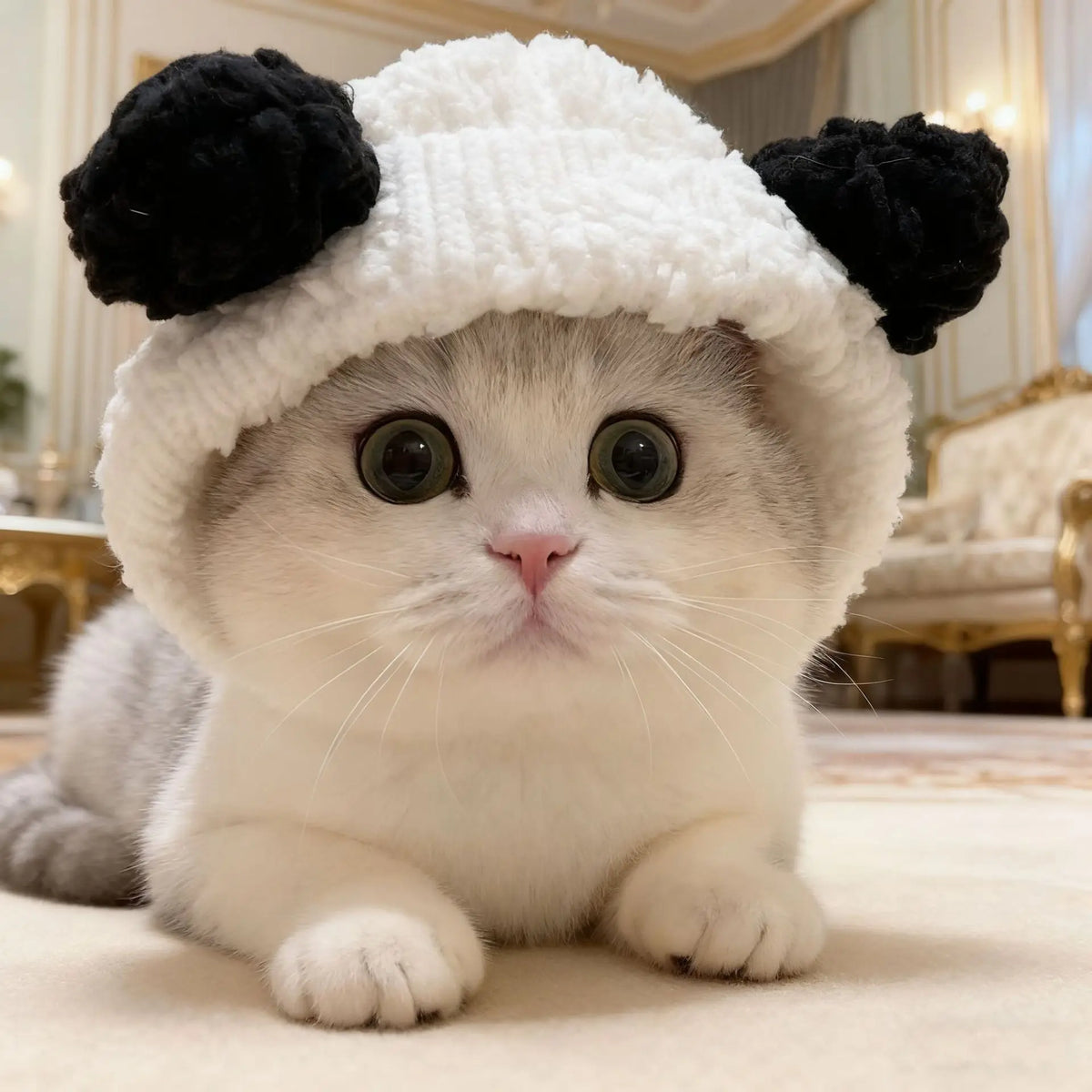 Funny Bear Cat Hat – Plush Winter Pet Head Cover for Cats & Small Dogs, Cute Warm Cosplay Costume & Dress-Up Headwear