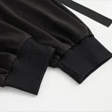 Pantalon Cargo Décontracté Noir pour Femmes Style Coréen Taille Haute Ample Hip Hop Jambe Droite Printemps Automne