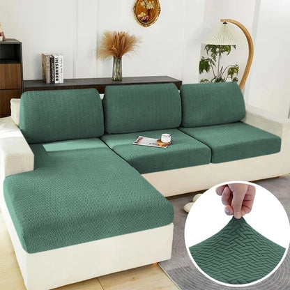 Stretch Jacquard Sofa Seat Cushion Cover – Washable Furniture Protector for Sectional & Loveseat Sofas