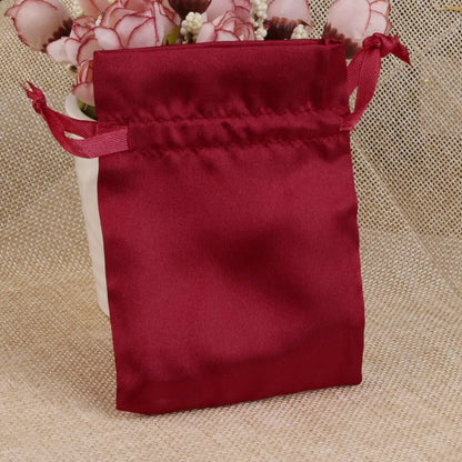 10/25/50PCS Bolsas de Regalo de Seda Satinada con Cordón para Joyas – Bolsitas de Lujo para Bodas, Fiestas, Dulces, Joyas y Empaque de Regalo