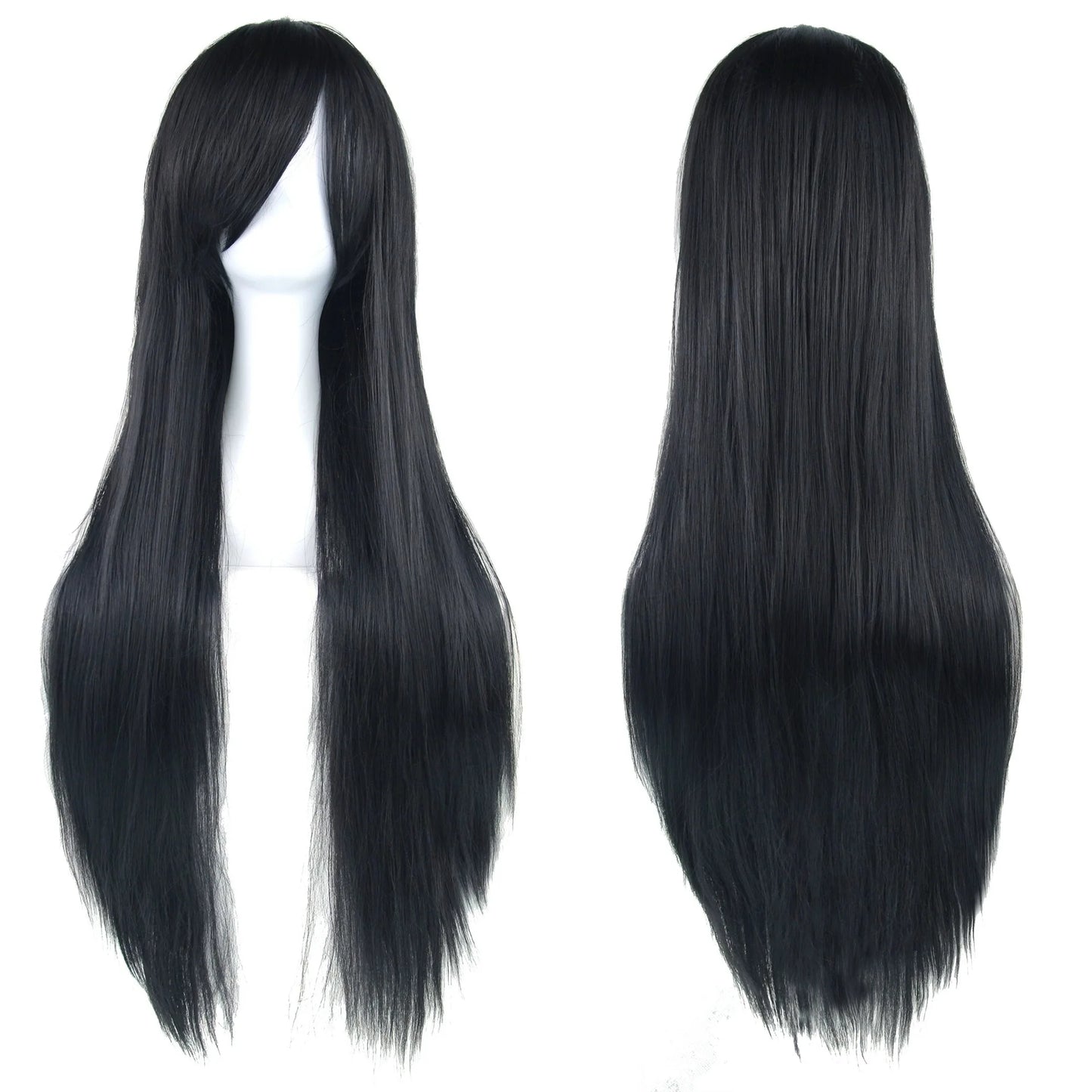 80cm Long Straight Multicolor Heat-Resistant Synthetic Cosplay Wig – Anime Halloween Party Costume Hairpiece