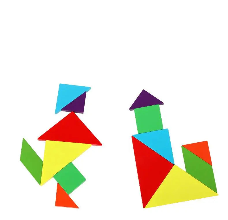 Libro magnético de tangram de madera – Juguete educativo Montessori, rompecabezas portátil para niños, infantes y desarrollo de inteligencia temprana