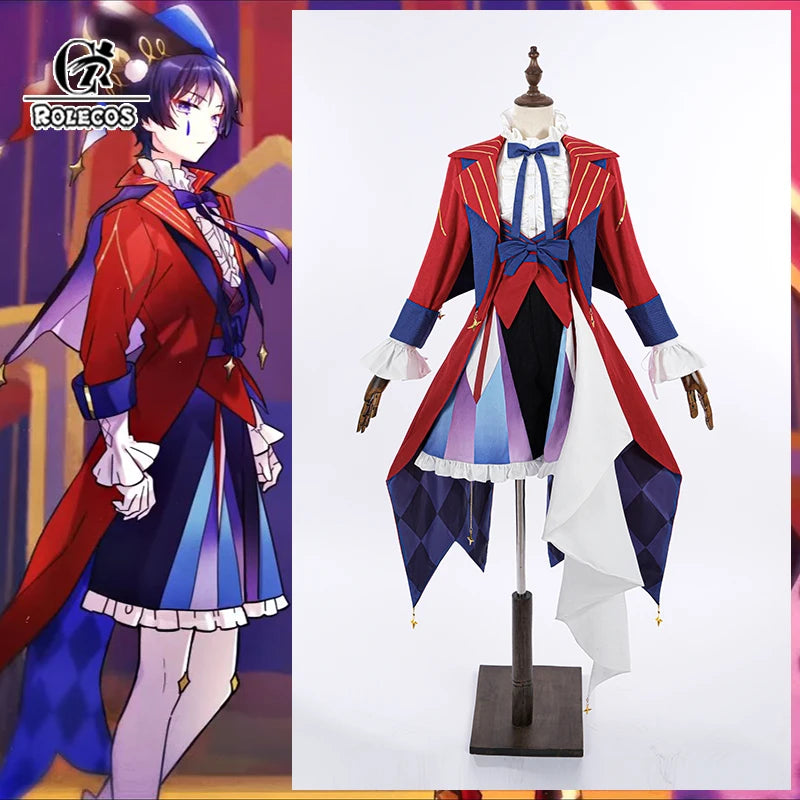 Genshin Impact Scaramouche Cosplay Costume – Fanart Digital Circus Style Roleplay Suit for Men, Halloween & Party Outfit