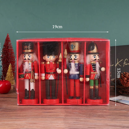 13CM Nutcracker Puppet Soldier Ornament – Cartoon Band Soldier Doll Christmas Pendant for Desktop, Table & Home Holiday Decor