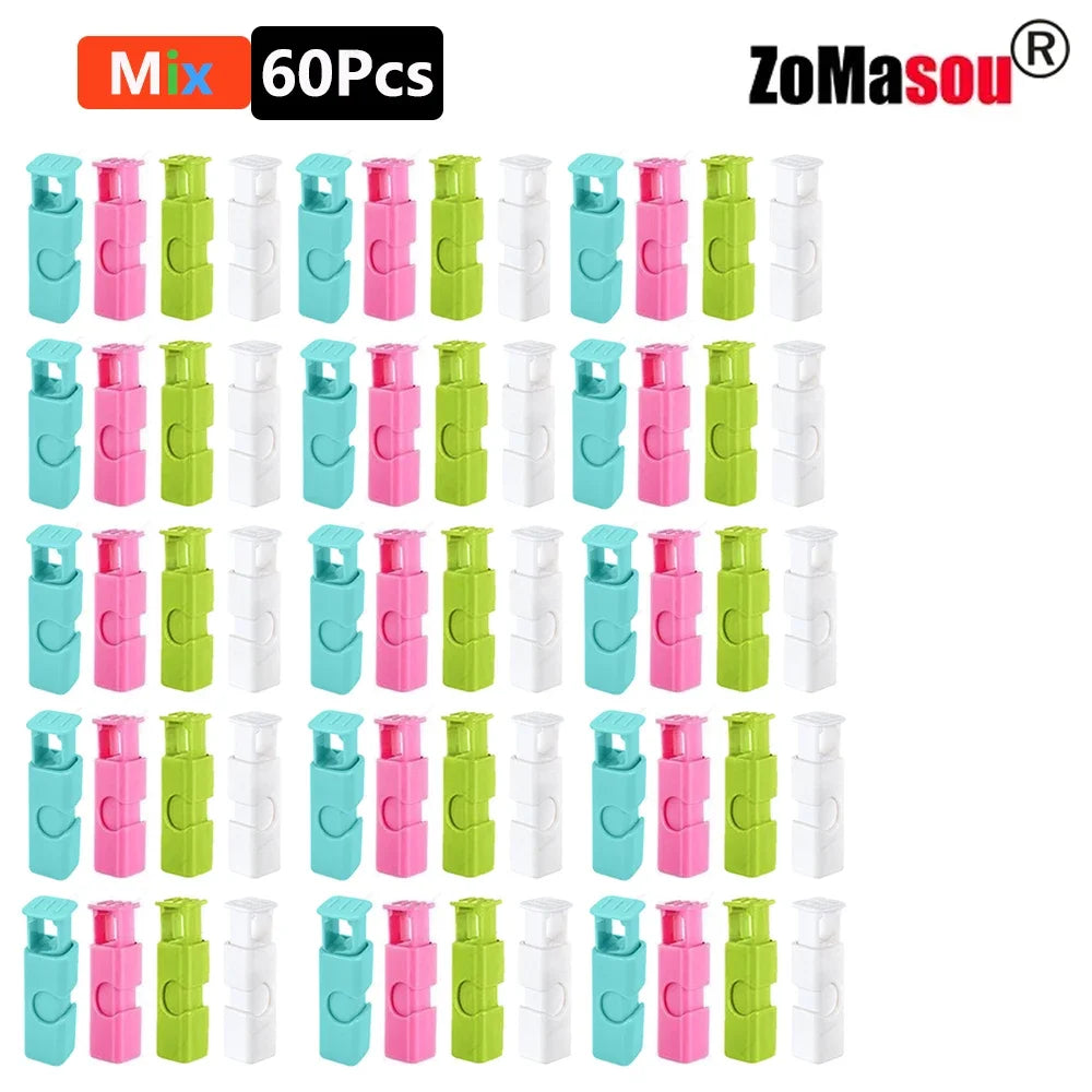 1/50PCS Reusable Food Sealing Clips – Spring Clamp Bag Clips for Bread, Snacks & Wrap Bags, Fresh-Keeping Kitchen Storage Organizer