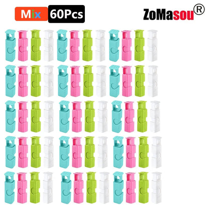 1/50PCS Reusable Food Sealing Clips – Spring Clamp Bag Clips for Bread, Snacks & Wrap Bags, Fresh-Keeping Kitchen Storage Organizer