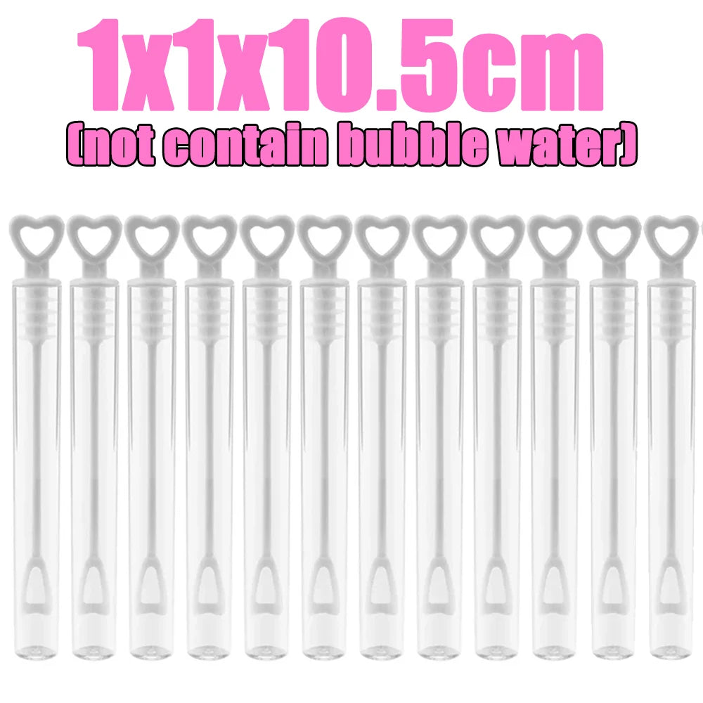 10/100PCS Heart Shape Bubble Soap Bottles – Mini Bubble Wands Wedding Favors for Guests | Birthday Party Decorations & Kids Toys