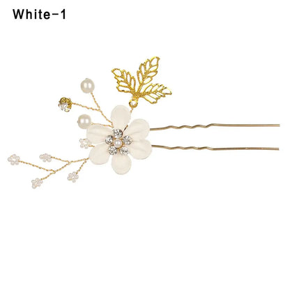 Luxury Floral Bridal Hair Comb with Gold Leaves – Crystal Wedding Hair Accessory for Brides & Prom