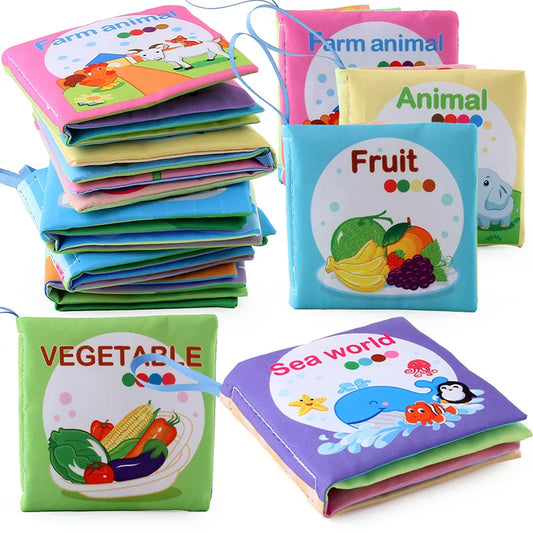 Libro de tela suave para bebé, juguete sensorial Montessori 3D de animales para recién nacidos de 0 a 12 meses