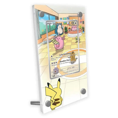 Présentoir en acrylique pour cartes Pokémon – Ronflex, Évoli, Mewtwo, Bulbizarre, Psykokwak et support de protection de style brique pour figurines