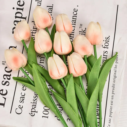 3/5/10/20pcs Real Touch Artificial Tulip Flowers – Realistic Faux Tulip Bouquet for Wedding Decor, Home Decoration, Floral Arrangements & DIY Projects