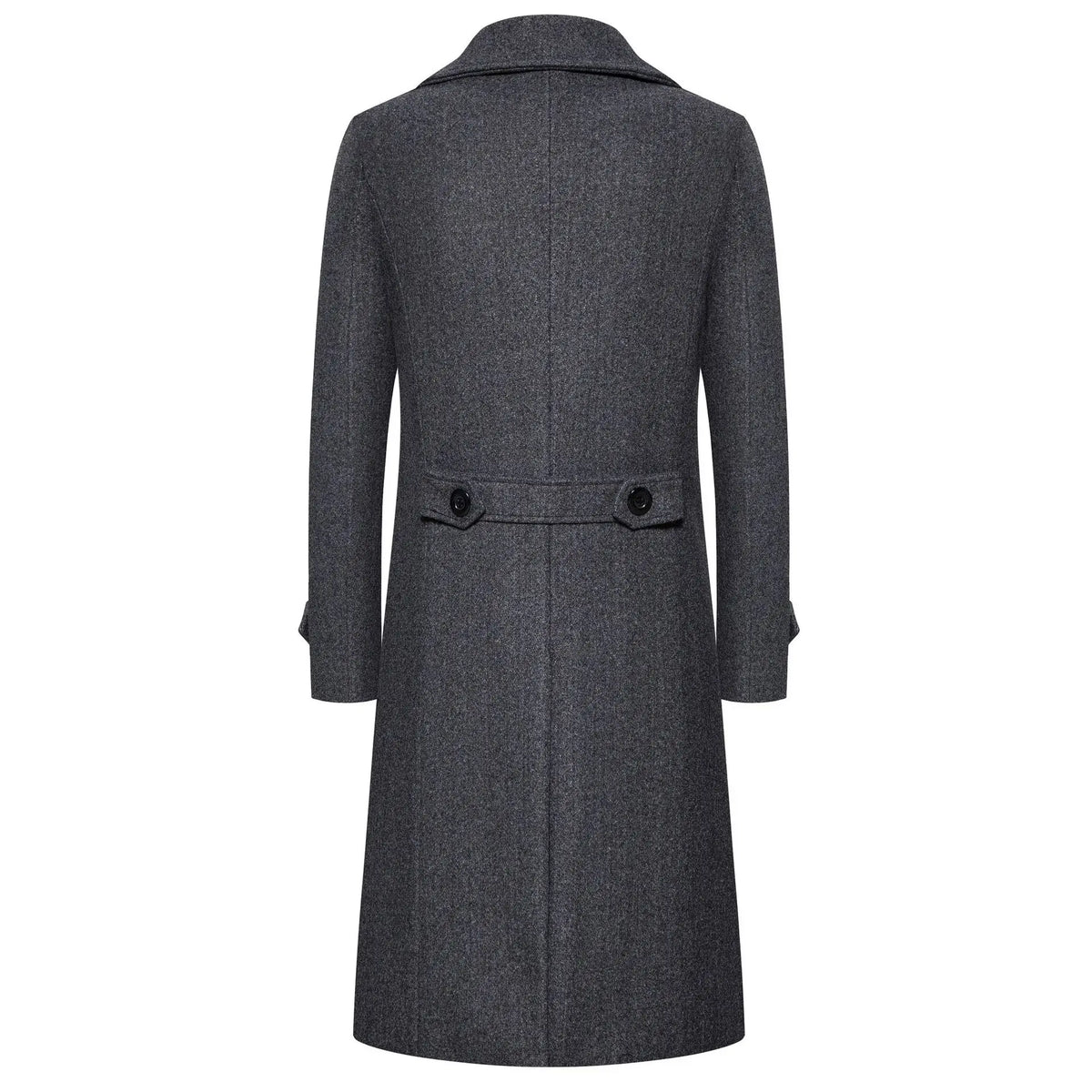 Men’s Long Woolen Trench Coat – Double-Breasted Slim-Fit Overcoat with Turn-Down Collar, Fashionable Spring & Autumn Outerwear