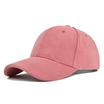 Casquette de baseball rétro en suède uni – Casquette snapback réglable hip hop pour hommes et femmes, casquette de style urbain à visière en fausse fourrure pour le printemps et l'automne