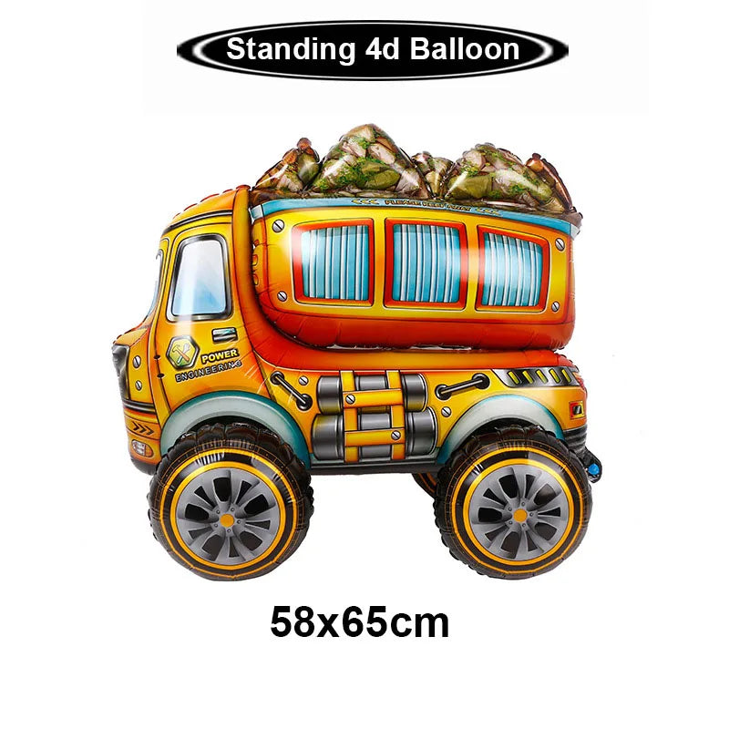 Construction Truck Birthday Party Tablecloth – Excavator & Engineering-Themed Table Runner for Boys' Construction Party Decorations
