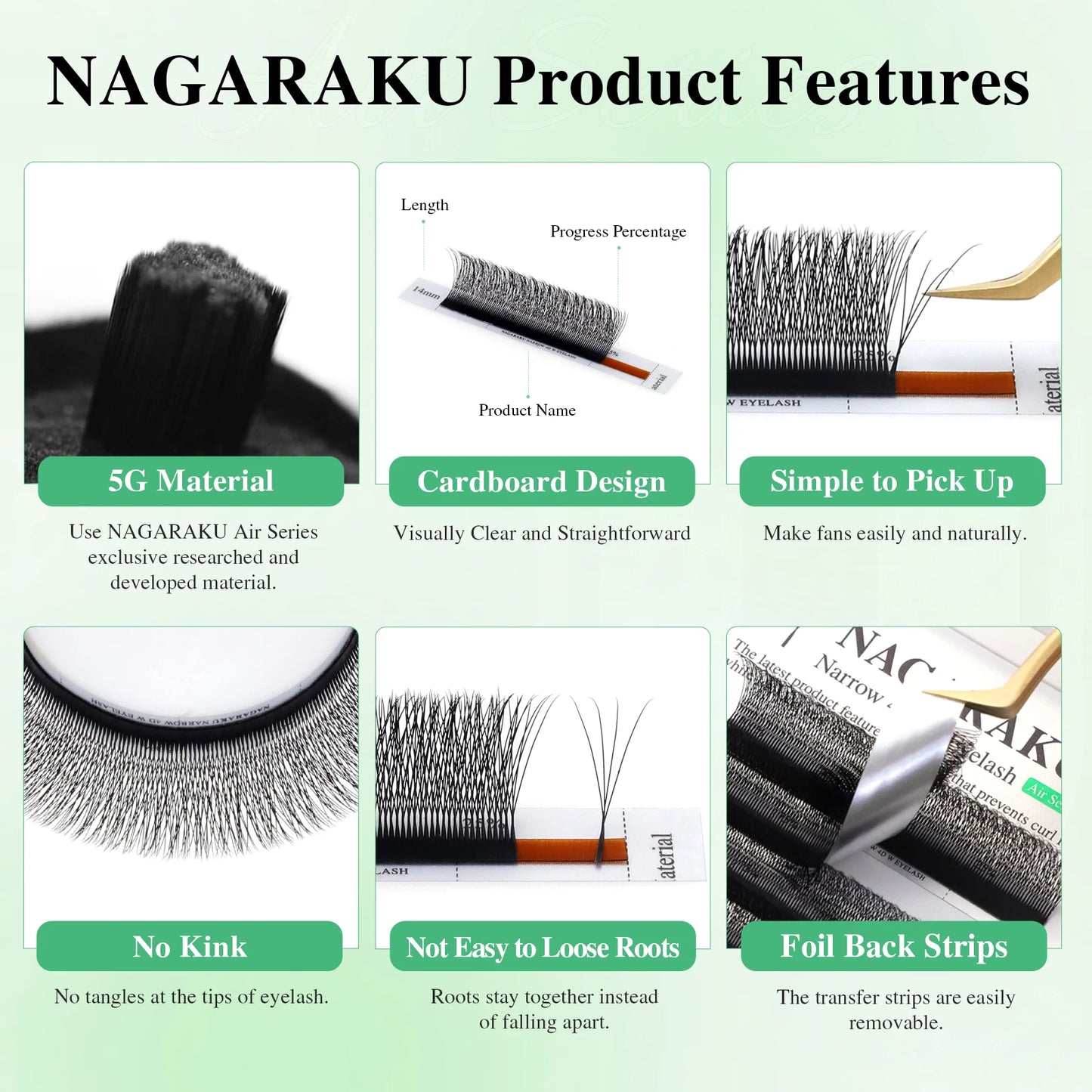 NAGARAKU V Shape Premade Eyelash Extensions – 2D/3D/4D/5D W Volume Fans for Natural Soft Fluffy Volume Lash Look